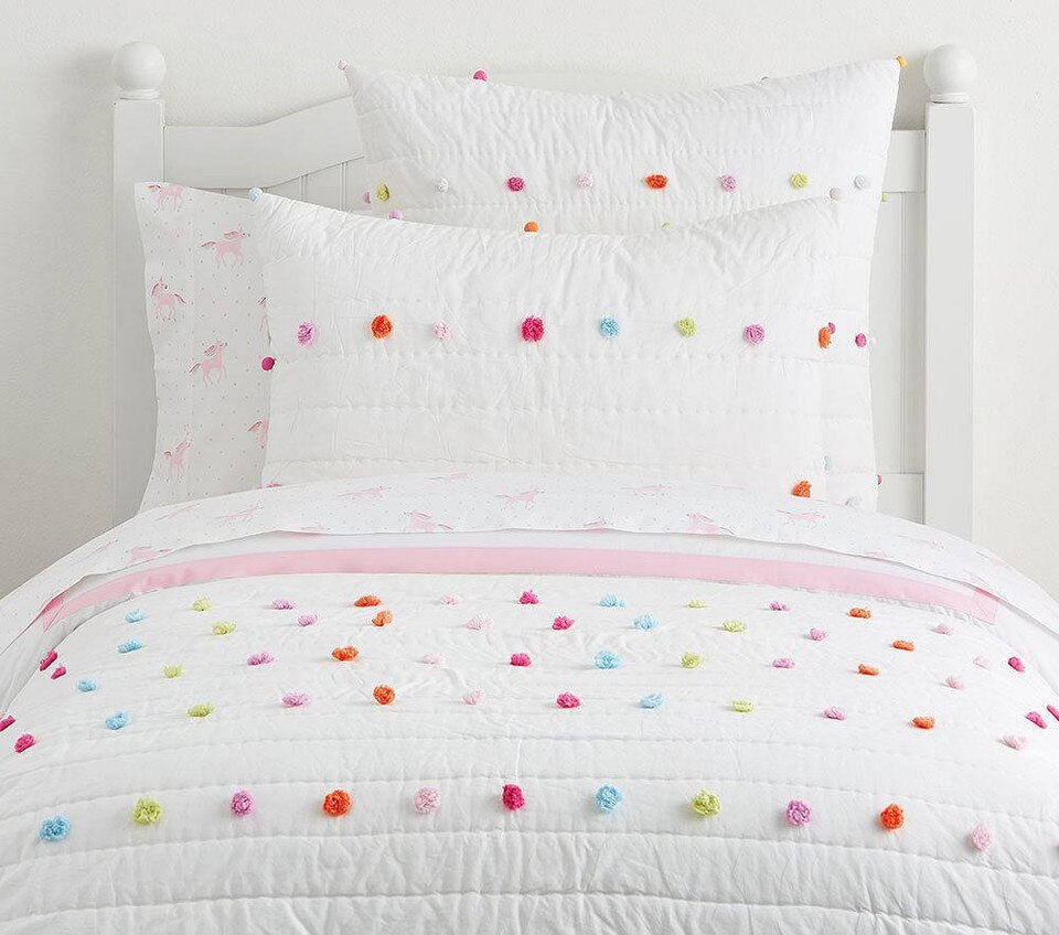 Bright Pom Pom Comforter Pottery Barn Kids AU